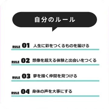 修了生のマンダラシートの「自分のルール」のカード